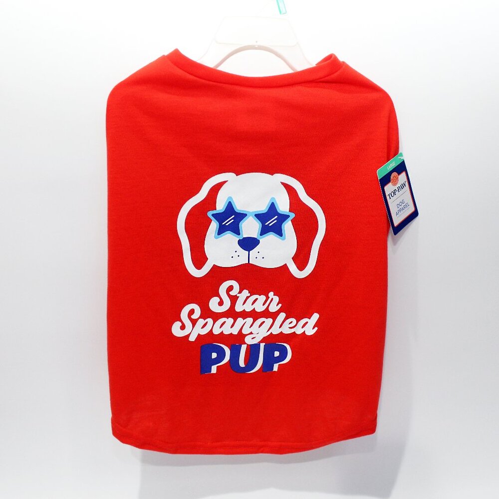 Top Paw Star Spangled Pup T-Shirt for Dogs, LG